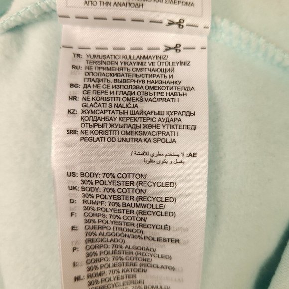 Adidas Womens Fleece‎ Hoodie Plus Size 2X Mint Green Polka Dot Graphic Logo  NWT - Picture 8 of 11